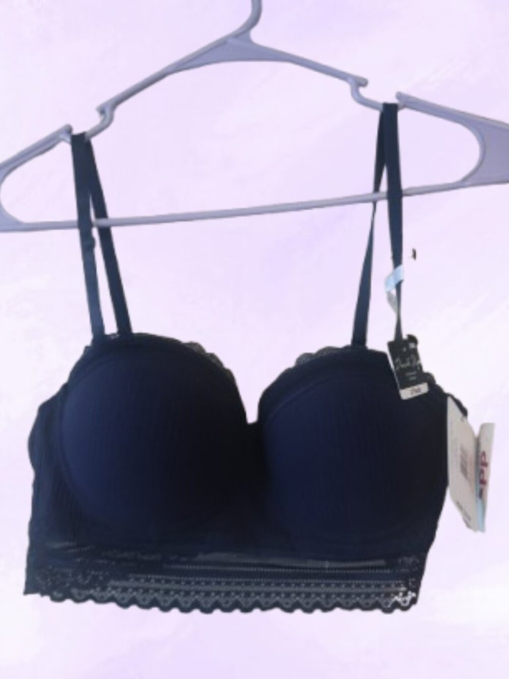 French Affair convertible push-up bra set in peacock tan and navy blue size 36B